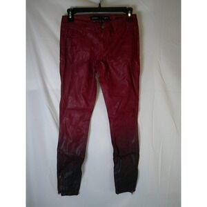 Guess Kate Skinny Red Black‎ Ombre Coated Denim Jeans Pants Women's Size 24